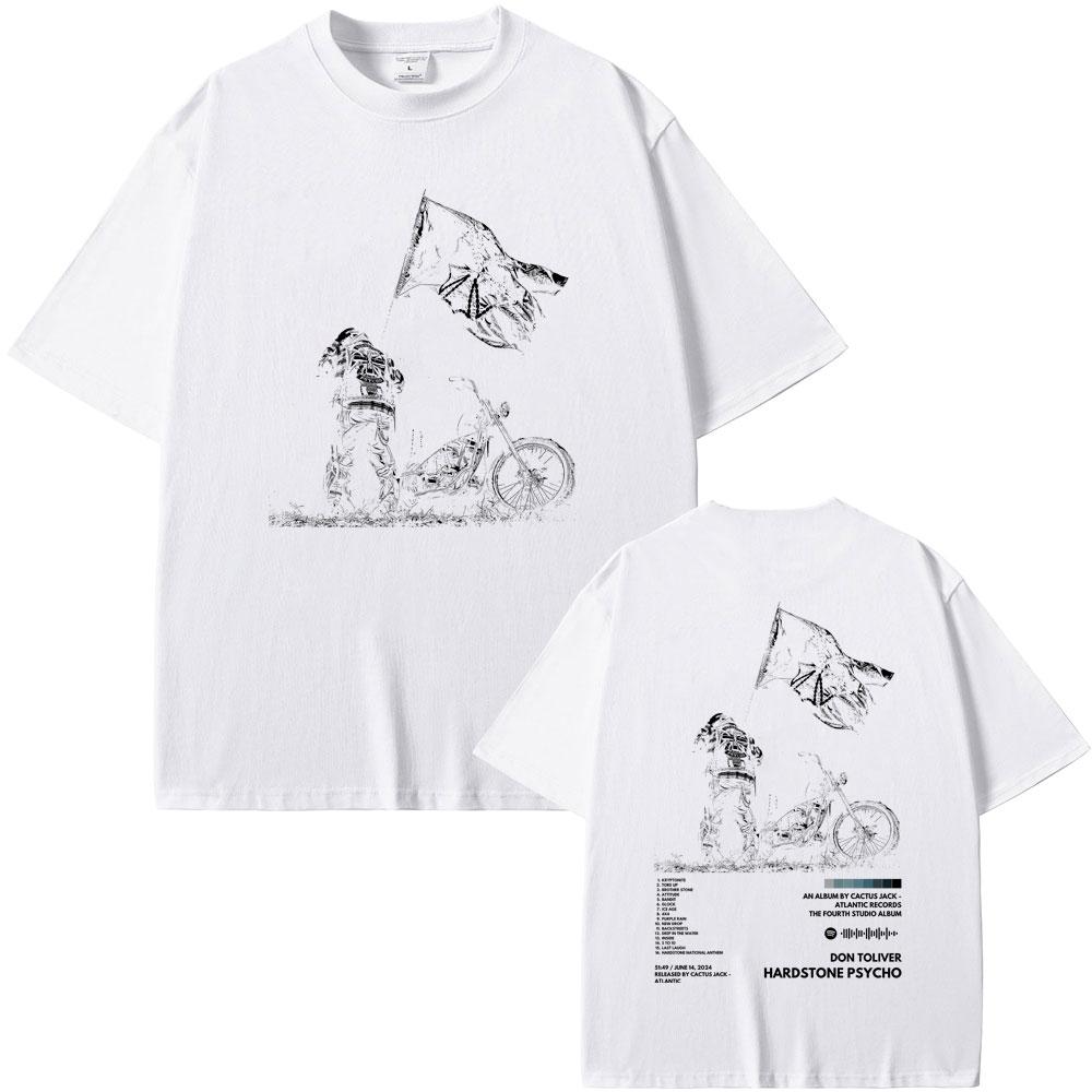 New Hot Sale Rapper Don Toliver Hardstone Psycho Graphic Tshirt Men's Hip Hop Oversized T-shirt Male Fashion Crewneck T Shirts
