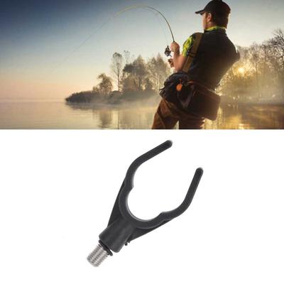 4PCS Plastic Fishing Alarm Holder Head Interface M3/8 Lightweight Fishing Rod Holder 8.5*2cm Black Fishing Rod Bracket Head