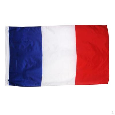 Grande bandiera nazionale francese, striscione 150 x 90 cm, occhielli per appendere decorazioni per esterni