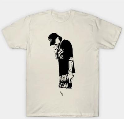 Peso Pluma Short Sleeve T Shirt Mens Unisex S-3XL Beige Corridos Mexican Artist