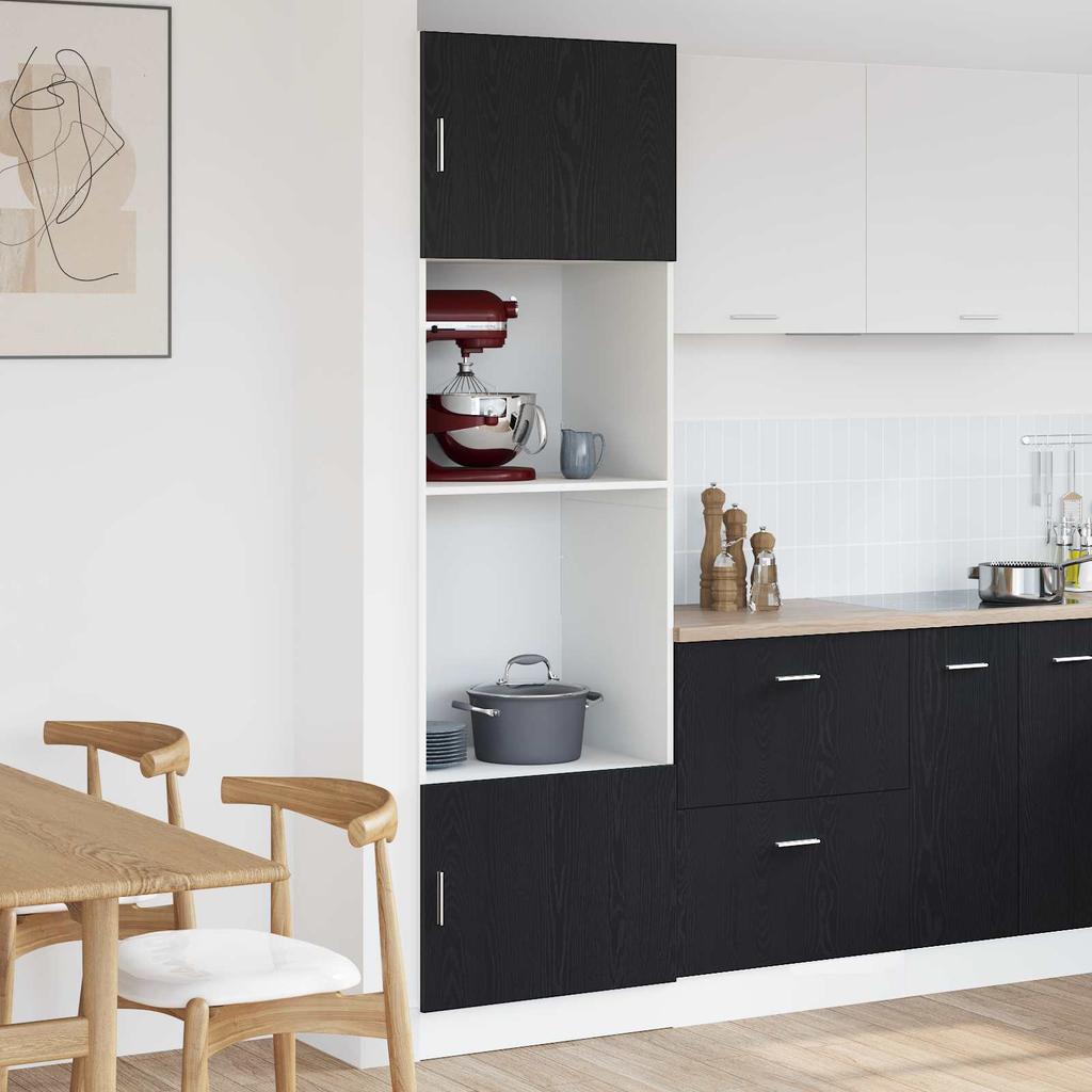 Hanging Cabinet with Shelf Black Oak Effect 60 x 57 x 207 cm