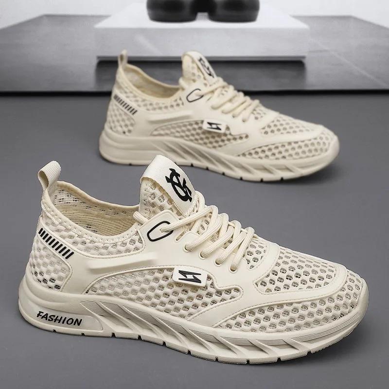 Fashion Fashion Men's Shoes Mesh Sneakers Hollow Out Breathable Casual Shoe Outdoor Sport Running Shoes for Men Comfort Tennis Shoes2024