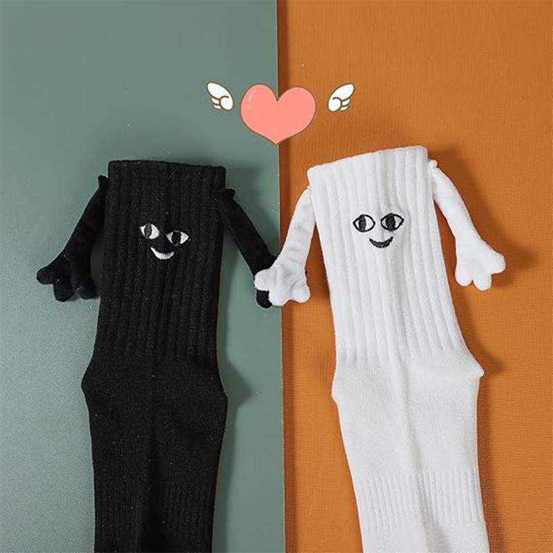 Couple socks magnetic hand in hand for a lifetime Halloween socks black white unisex hand in hand good friend socks