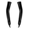 Women Ladies Wetlook Metallic Fingerless Latex Gloves with Rivets Patent Leather Elbow Length Long Gloves Night Club Dancewear
