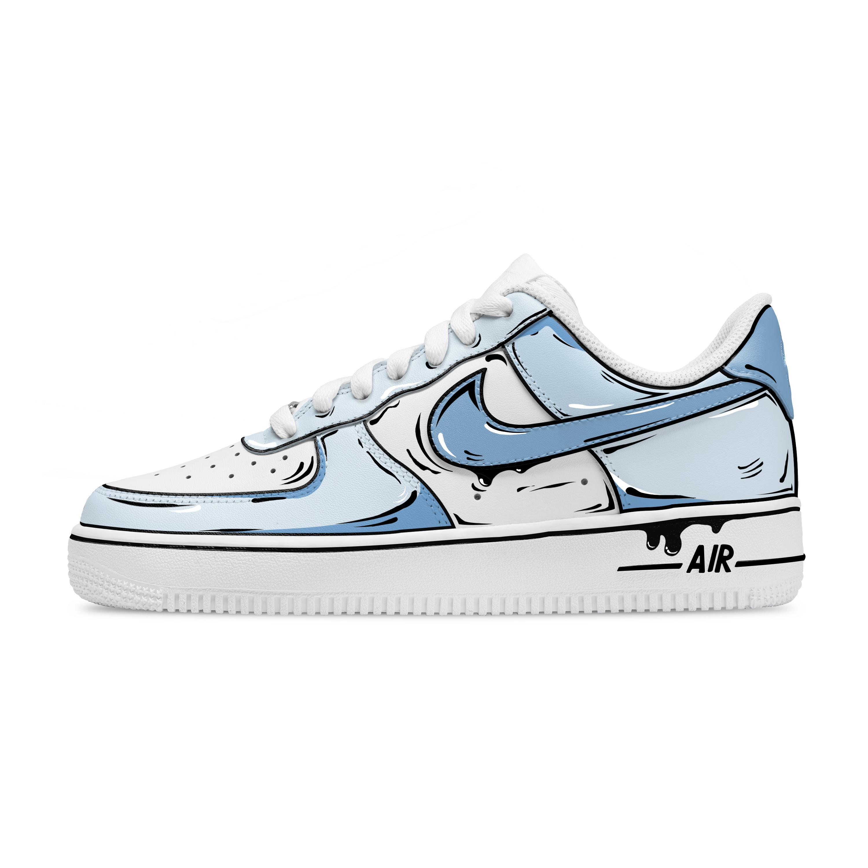 

Nike Air Force 1 Comic Sky Abrasion Resistant Low top Skateboard Shoes Unisex White Blue CW2288-111(Team796-) 38.5