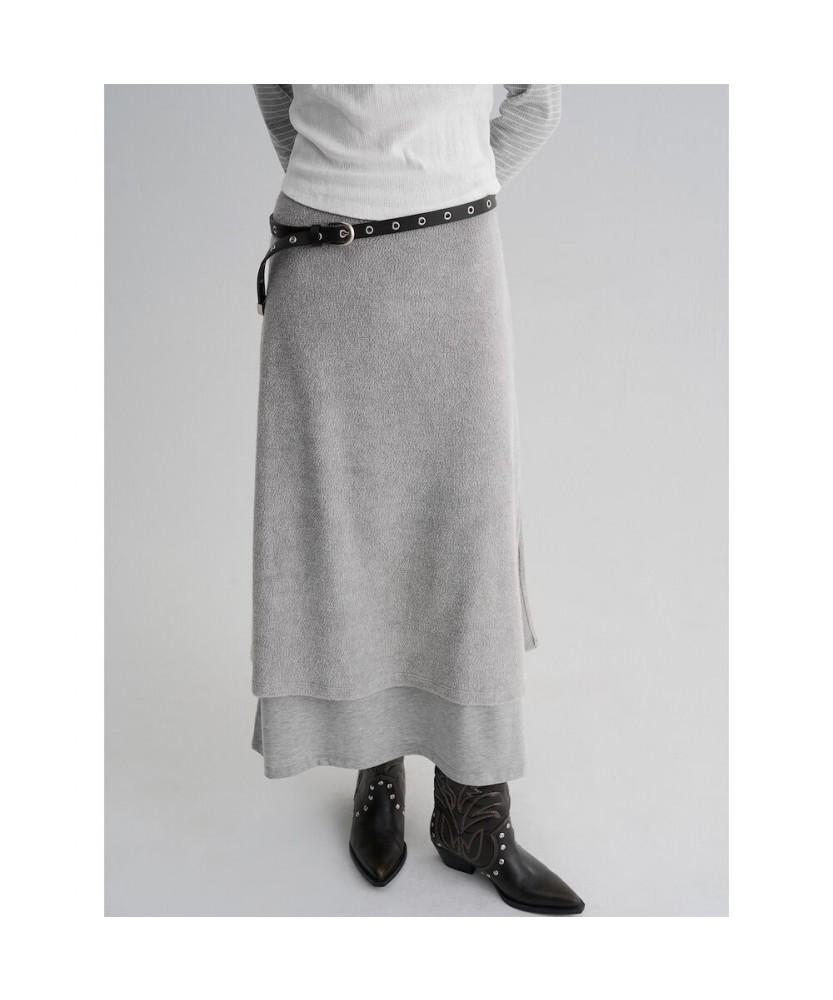 8SECONDS Jersey Layered Skirt Gray