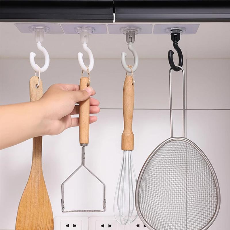 360 Degree Rotatable Wall Hooks Removable Hanging Hooks for Home Kitchen Bathroom Bedroom and Garden