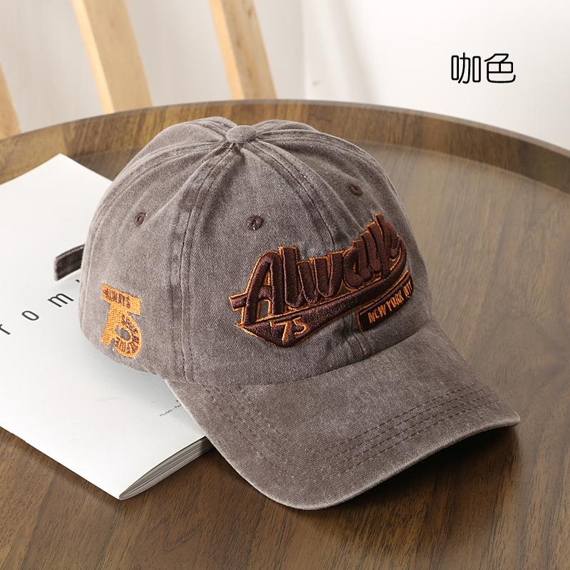 Hat Fashion Popular Washed Alphabet Embroidered Cap Outdoor Travel Sunscreen Shade Baseball Cap