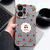 Cute Cherry Print Slim TPU Leather Texture Case For Xiaomi 13T Poco X6 Redmi Note 14 Pro 13 12 11 Soft Matte Shockproof Lens Protection Phone Cover