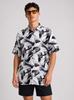 MyStars Abstract Print Men's Short Sleeve Shirt White/Black S