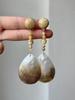 European and American Silver Needle Shell Round Resin Flower Stud Earrings Summer Small Fresh Earrings Niche Color Agent Dry Earrings