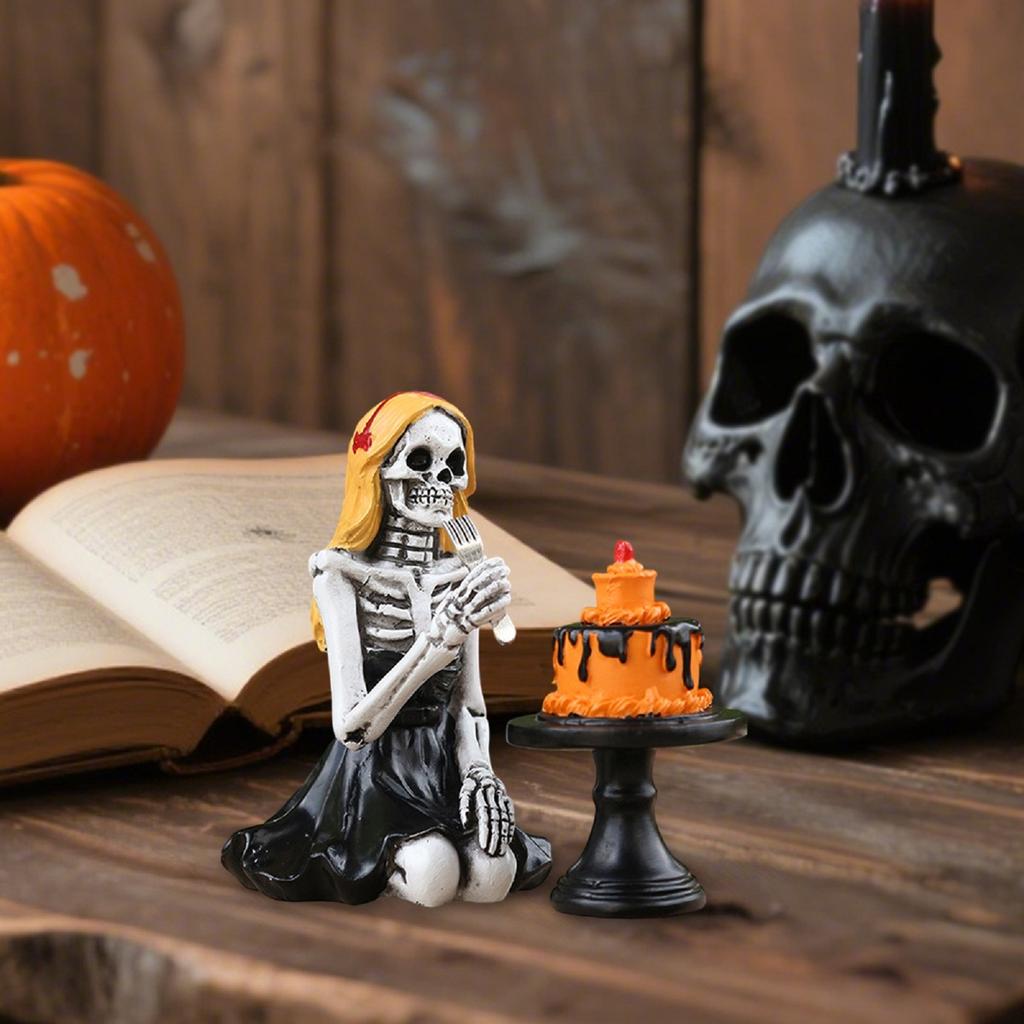 Halloween Skeleton Groom And Bride Resin Ornament Decoration