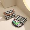 Stripe Mini Lipstick Bag PU Leather Lattice Money Bag Elegant Square Makeup Bag  Daily