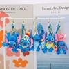 Disney Portachiavi Stitch con corna e cappello di Natale Portachiavi in PVC Carino Portachiavi di Natale per Decorazione Borsa Riempitivi per Calze Regalo