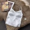 Women's V-Neck Satin Camisole with Chest Pads - Chinese Style Innerwear & Outerwear