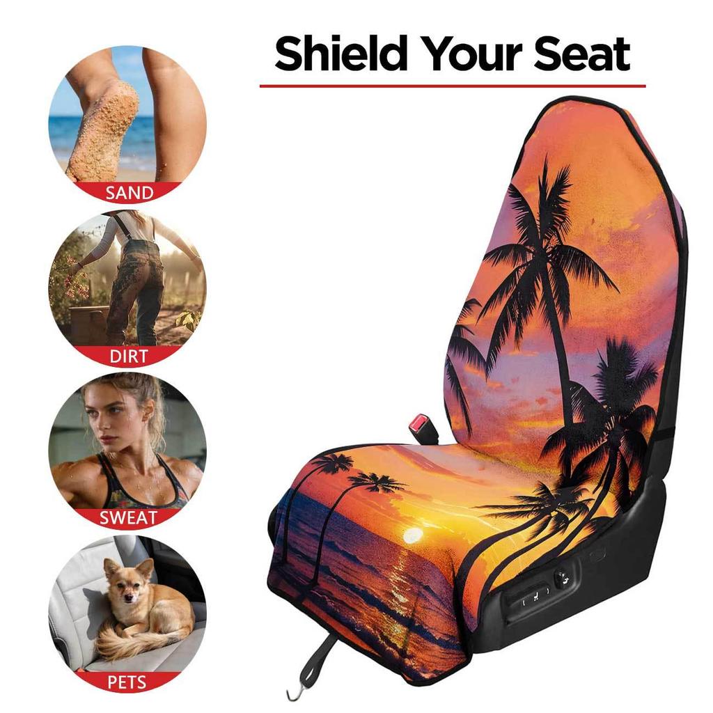 Universal Car Seat Towel Cover: Front Seat Protector for Gym, Workout, All Seasons - Fits Most Vehicles