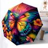 1pc Butterfly Flowers Automatic Open/Close Umbrella with Folding Feature Compact Travel Umbrella, Lightweight Design, for Commuting039