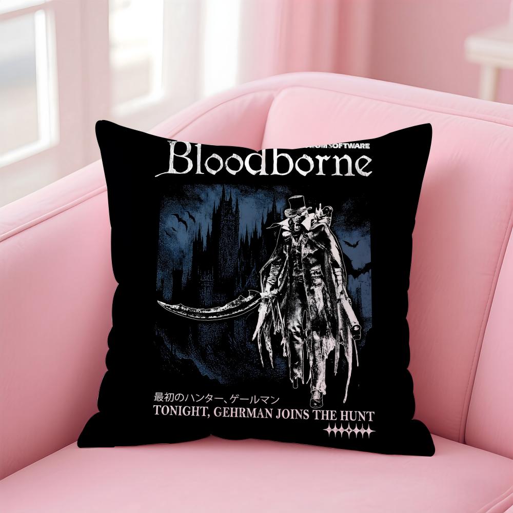 Game Horror BBloodborne Cushion Cover Pillow Case Soft Friendly Fabric  Concealed Zipper