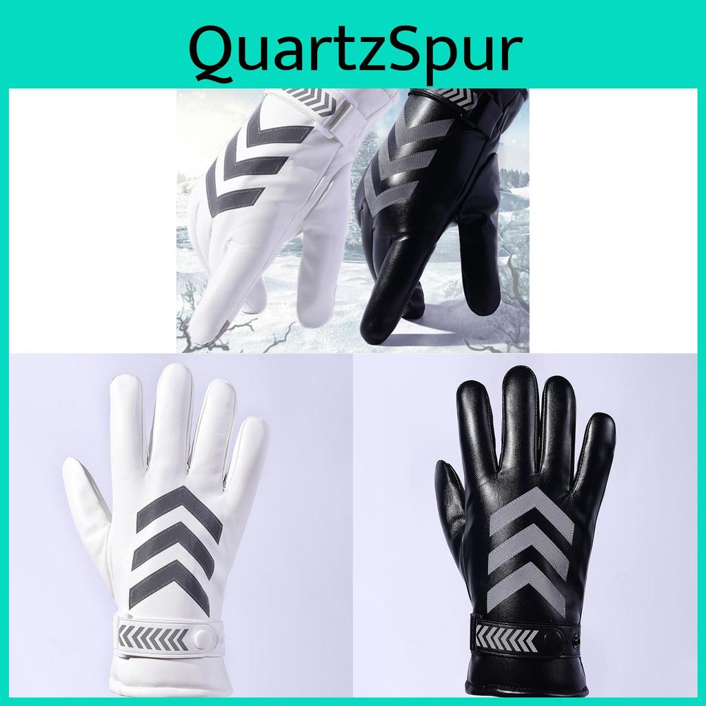 Pu Leather Mens Touchscreen Gloves For Winter Outdoor Cycling Commuting