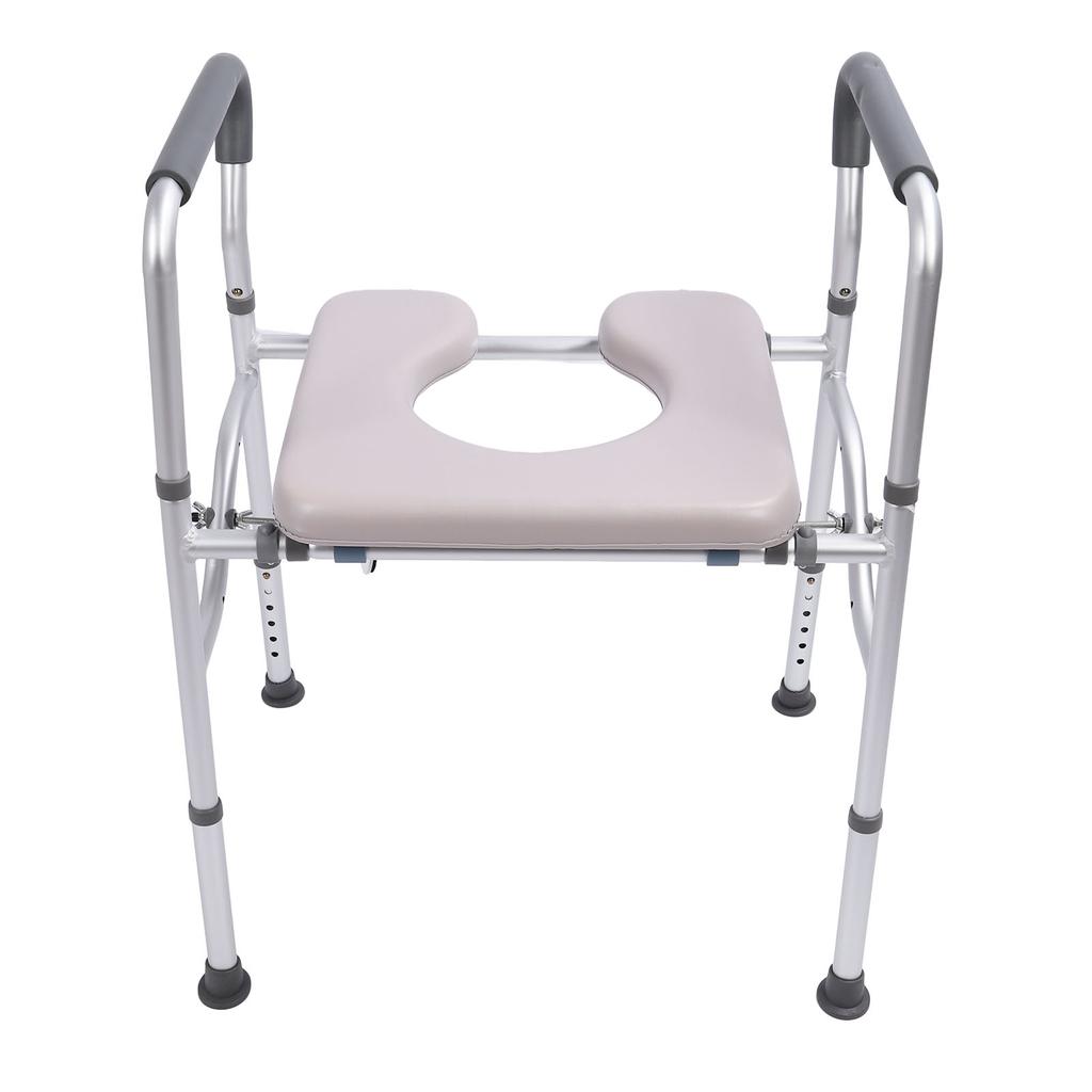 Raised Toilet Seat with Handle Anti Slip Adjustable Simple Sturdy Elderly Toilet Seat Riser for