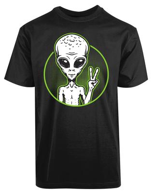 Alien Circle New Men's Shirt Funny Face Humor Short Sleeves Top Tee
