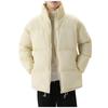 Winter  Men's Solid Color Loose Stand Collar Thickened Cotton Suit Casual Cotton Coat