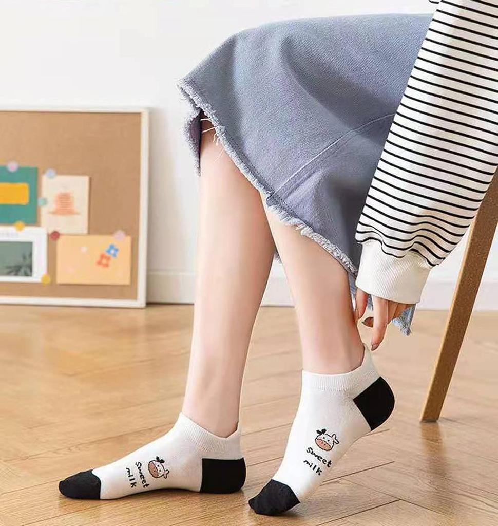 Ankle Funny for Animal Short Black and of 5 Women's Socks, Socks, Socks, Women, Cute, Tight, Print, Non-slip, Non-stuffy, Socks, Stylish, Socks, Thin,