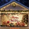 Christmas cheerful background Christmas tree Christmas presents outdoor and garden decoration background for photoshoots banner