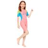 Fato de Mergulho Infantil 2.5MM Fato de Banho de Menina Peça Única Manga Curta Quente Snorkel Surf Medusa