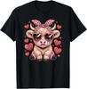 Highland Cow Valentines Day Funny Heart Sunglasses Bandana T-Shirt