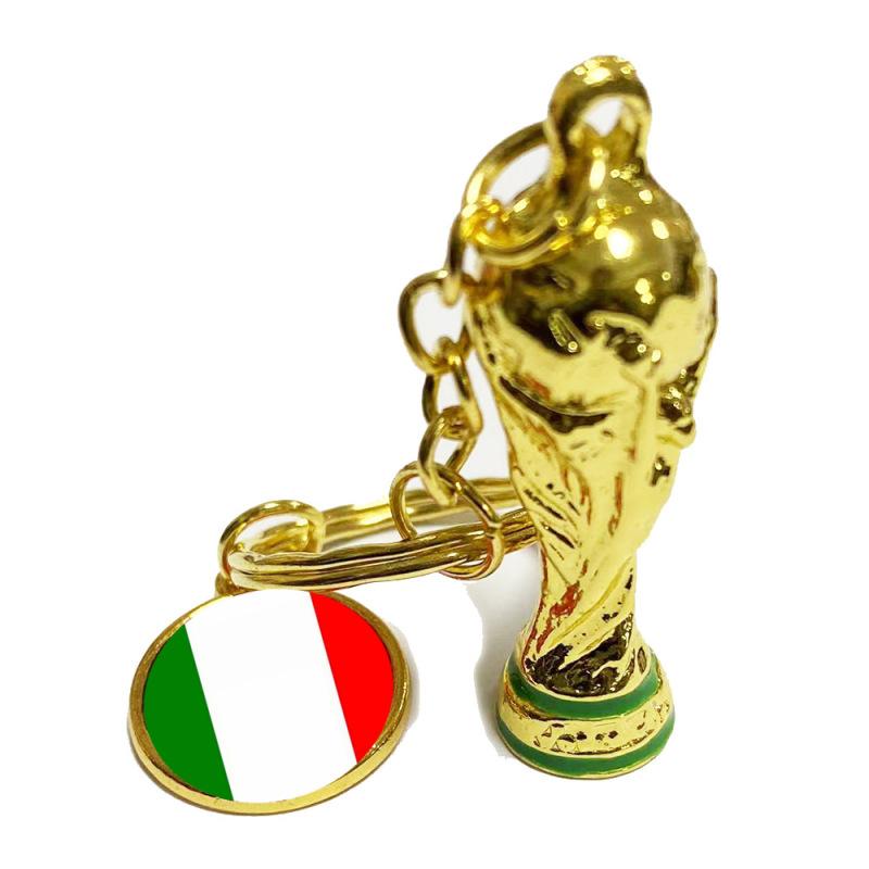 2022 Qatar World Cup Trophy Soccer National Flag Keychains Football Souvenirs Backpack Accessories