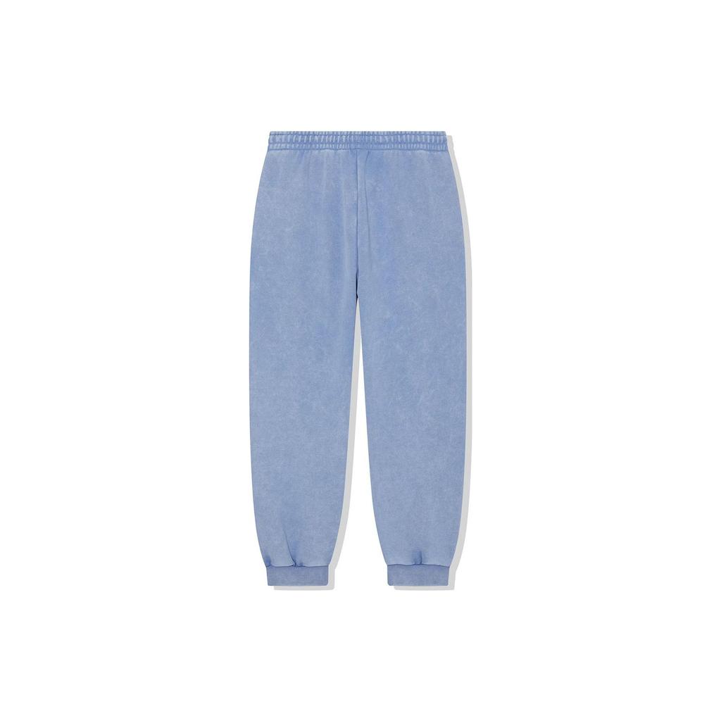 Li Ning Vital Series Solid Color Mid Waist Tapered Knit Sports Pants Unisex pants Butterfly-Blue AKLT683-2