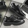 men luxury fashion original leather shoes breathable black trend platform shoe  designer youth street sneakers footwear man