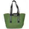 LOEWE B507X23X10 Fold Shopper Raffia Tote Bag greenUsed