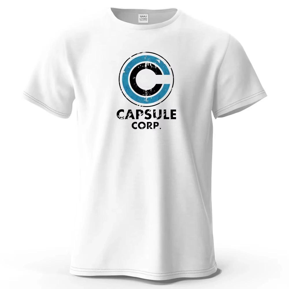 

Мужская футболка Capsule Companys из чистого хлопка с забавным принтом в стиле японского аниме, летняя уличная мода, топ от модного бренда S