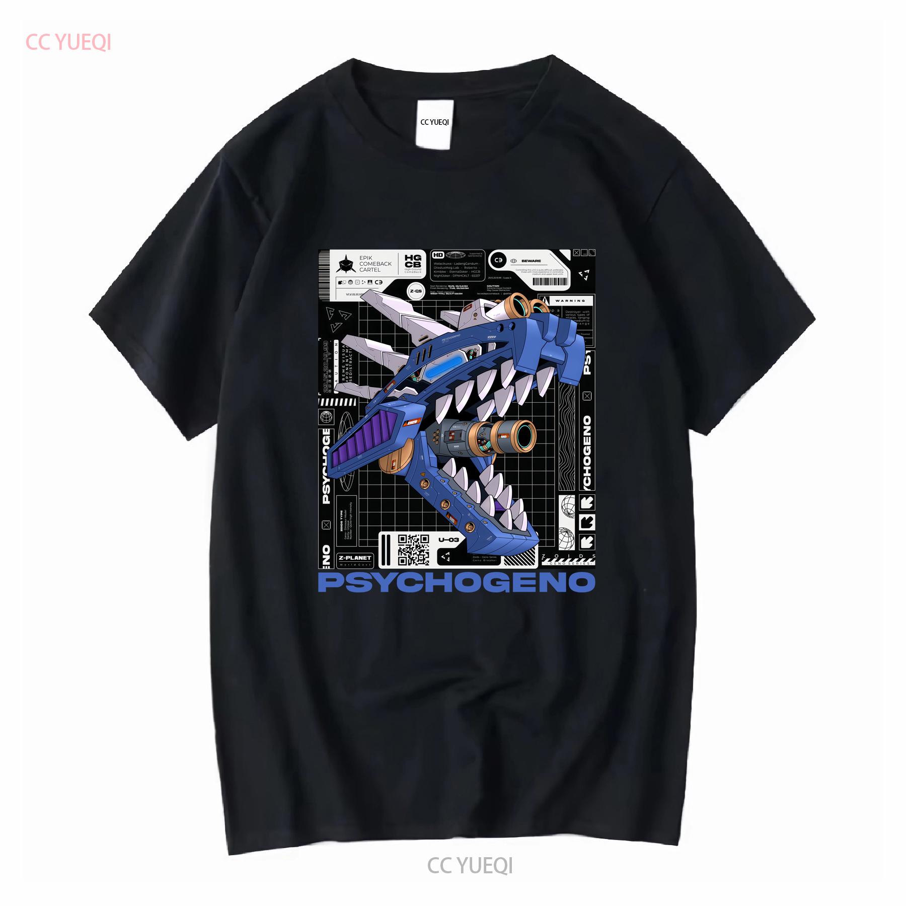 Psychogeno T shirt Zoid Geno Series Saurer Anime Zoids Dinosaurs mecha vintage Washed Top For Everyday Wear Slightly Stretched 3XL