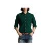 Polo Ralph Lauren Solid Color Logo Embroidered Long Sleeve Shirt Men shirts Green 710798540003