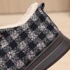 Women's Snow Plaid Autumn New Plush Inner Lining Women's Cloth Shoes Retro National Style Low Heel Fleece Shoes