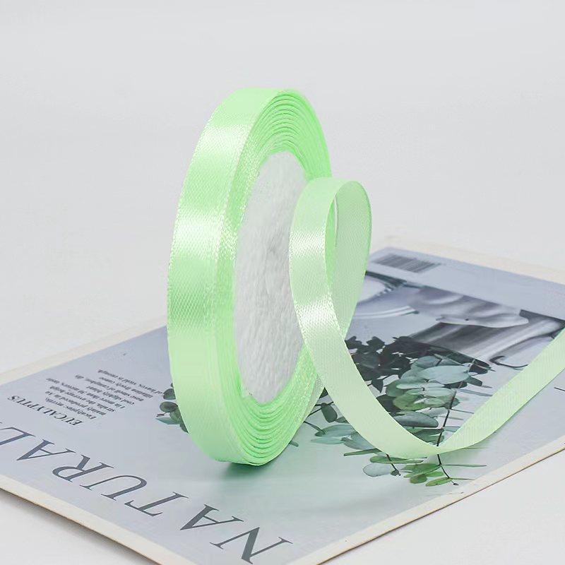 Factory Wholesale 1.5 Inches Single Sided Pastel Satin Ribbon Decorative Polyester Fabric Solid Logo Hair Gift Decoration