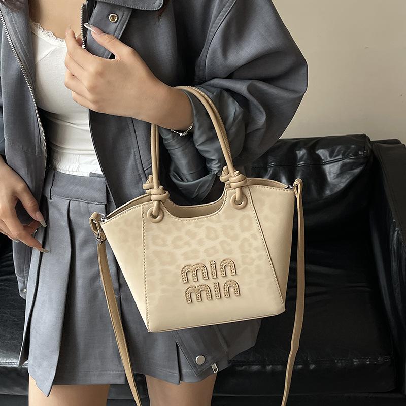 Premium Wind Hand Bag Women's New Fashion Leopard Print Bucket Bag Shoulder Messenger Bag