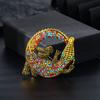 Premium Animal Crocodile Brooch Men's Clothing Accessories Metal Diamond Pin Wholesale Accessories Women's Bag Decoration