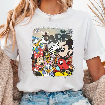 New Cute Cartoon Mickey Mouse Donald Duck Graphic Print High Quality Unisexs and WoUnisex Short Sleeve Loose Casual TShirts