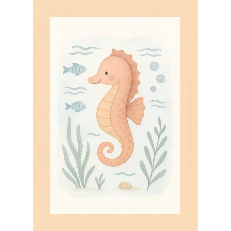 

Cute Ocean Animal Watercolor Cartoon Posters and Prints Canvas Printing Modern Wall Art Picture for Living Room Home Decor Gifts 21X30CMNo Framed