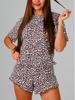 European & American Leopard Print Pajama Set: Loose Short Sleeve Top & Shorts for Women (2026 Collection)