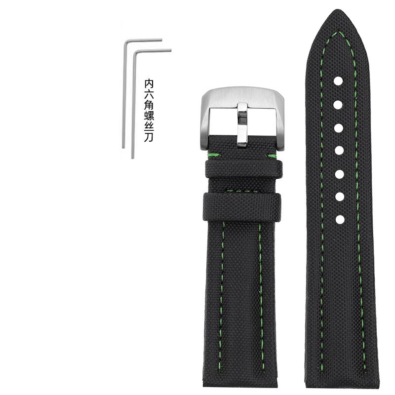 For BLANCPAIN Co branded Fifty Fathoms Five Oceans Nylon silicone bottom Watch Strap Black Men's Canvas Bracelet 22MM Watchband