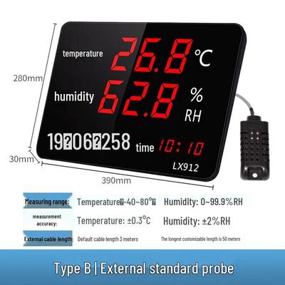 Промышленный лабораторный измеритель температуры и влажности с большим экраном и внешним датчиком Jun Ding Ying