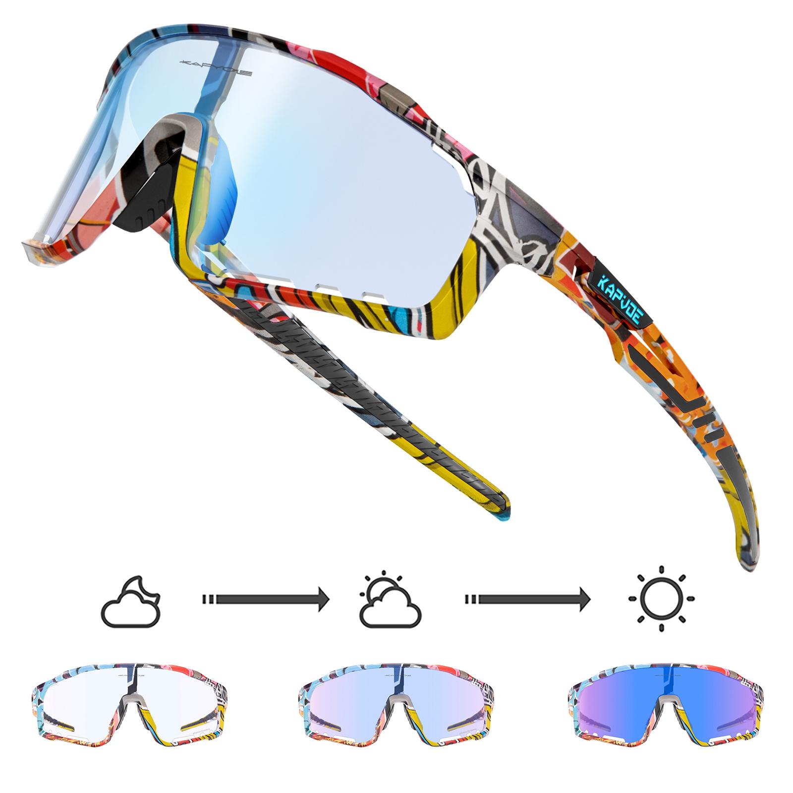 Kapvoe Fotochromiski Riteņbraukšanas Brilles UV400 MTB