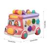 Plastic Music Activity Bus Baby Montessori Interactive Game Bus Music Educational Toys Light Multifunctional Whack-a-Mole Toys