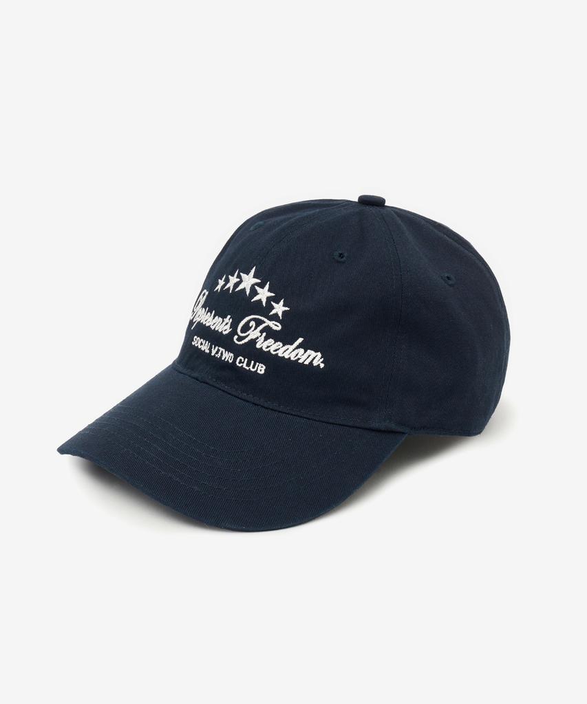 VTWO Star Basic Washed Cotton Ball Cap (Navy)