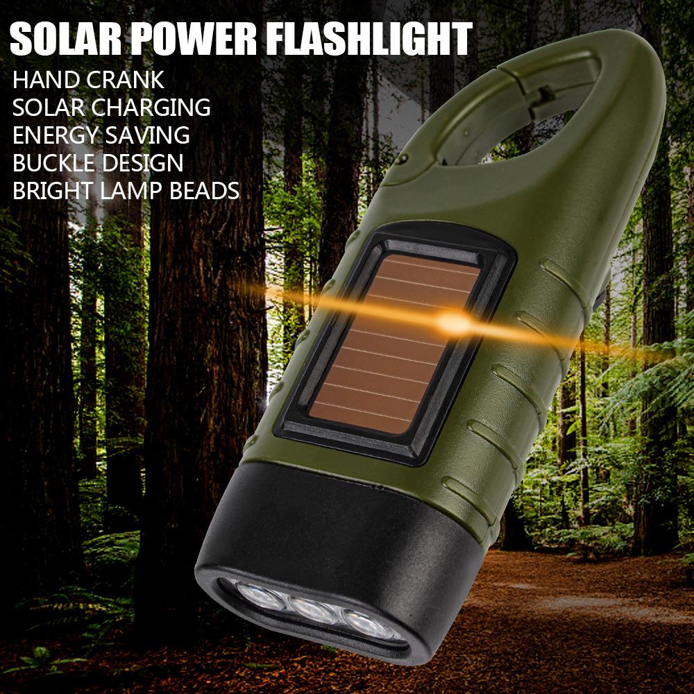 Hand Crank Dynamo Traditional Design for Outdoor Camping Mountaineering LED Flashlight Portable Torch Lantern Solar Power Tent Light